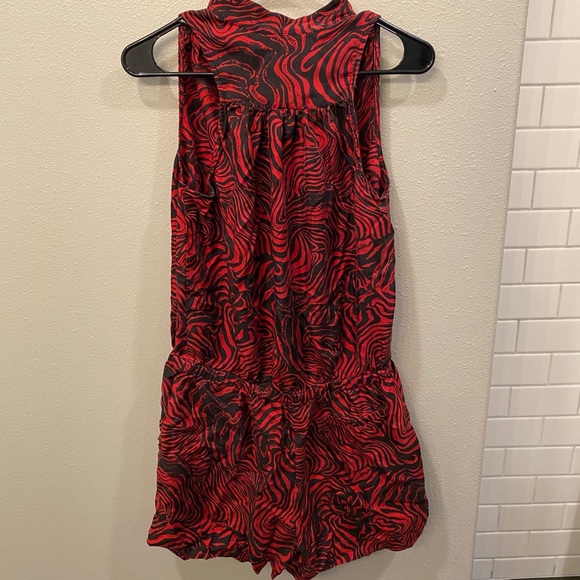 Women’s M Sunner Romper- Black and Red Zebra - Picture 2 of 4